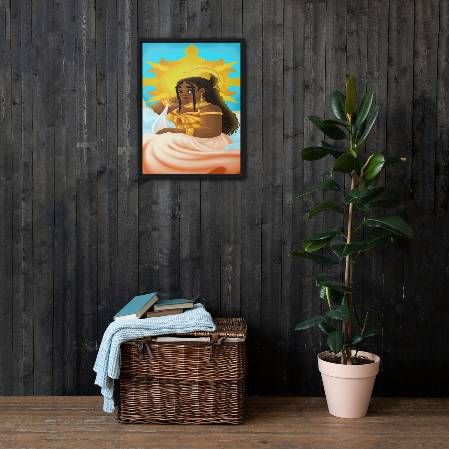 Sun Goddess Framed Canvas