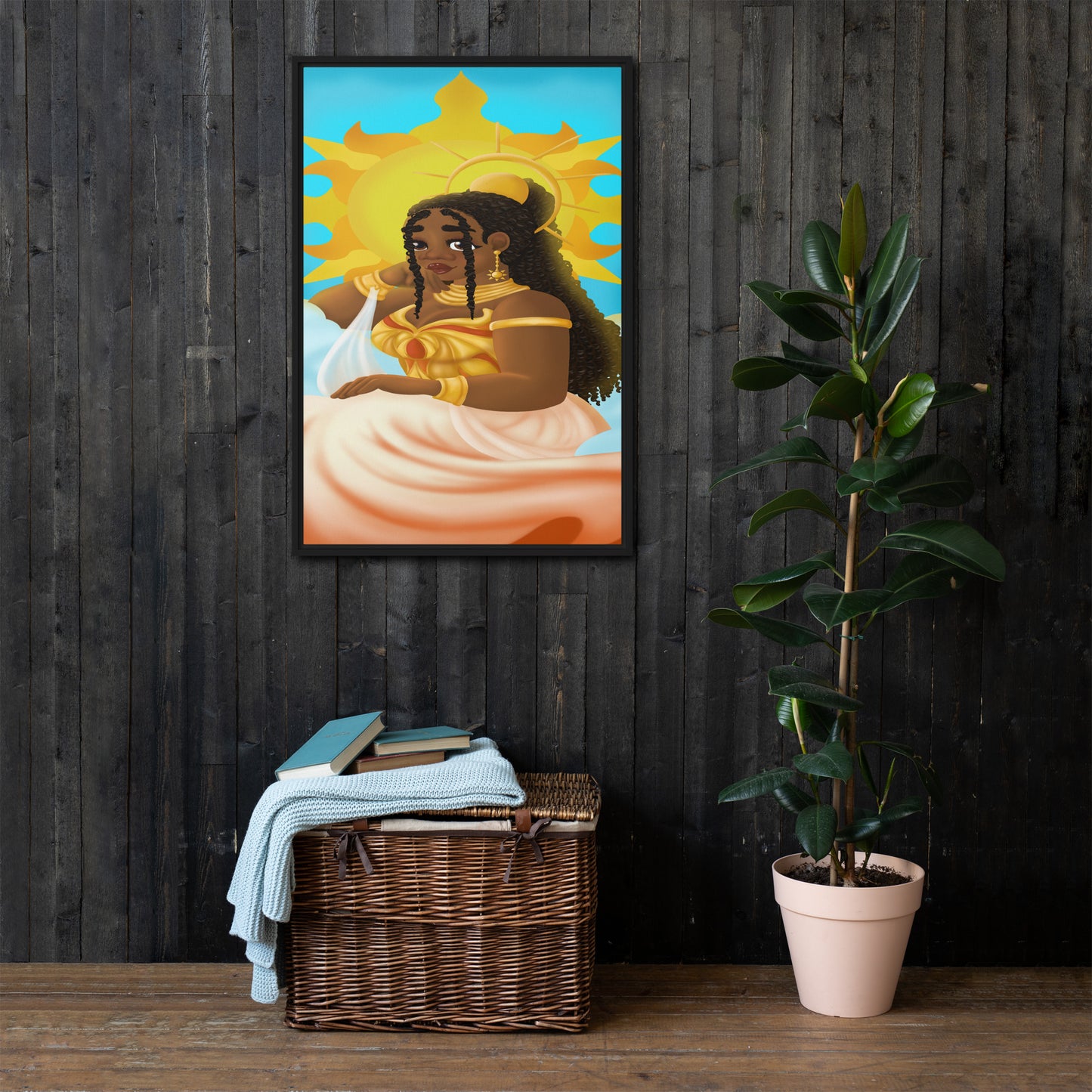 Sun Goddess Framed Canvas