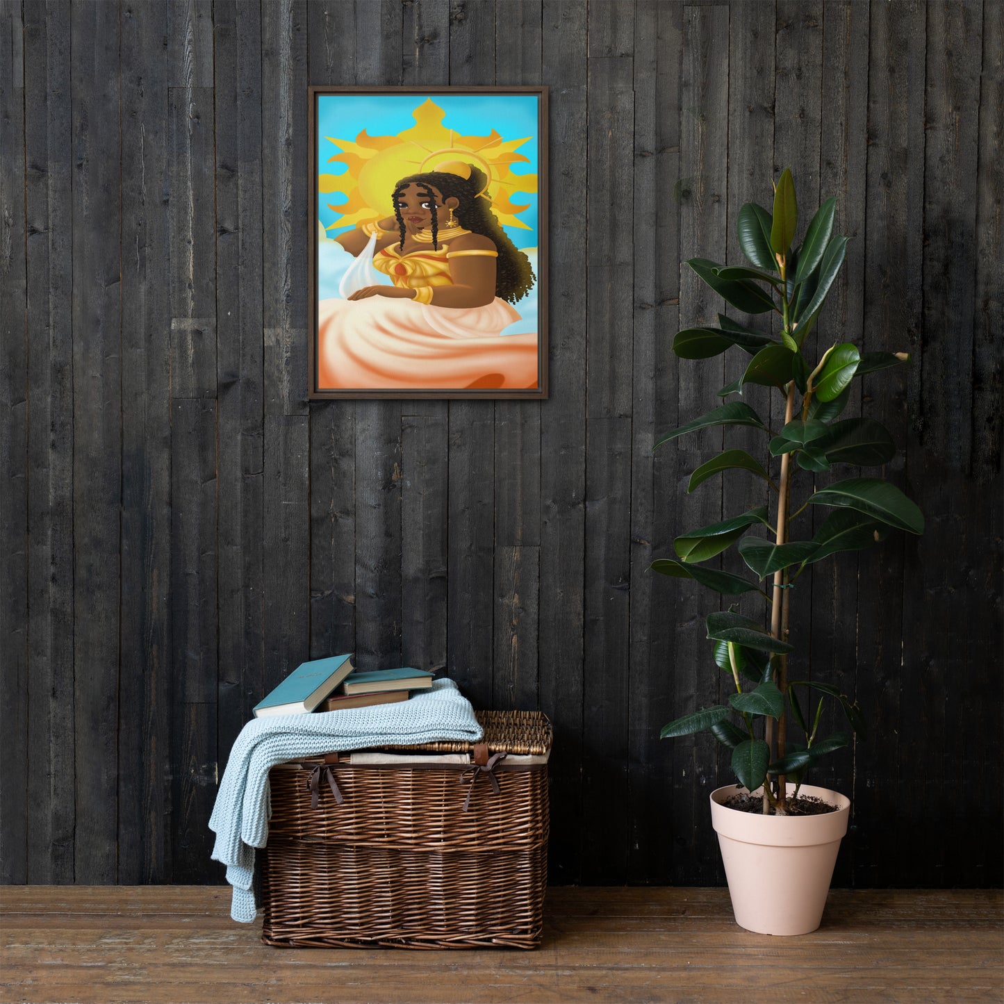Sun Goddess Framed Canvas