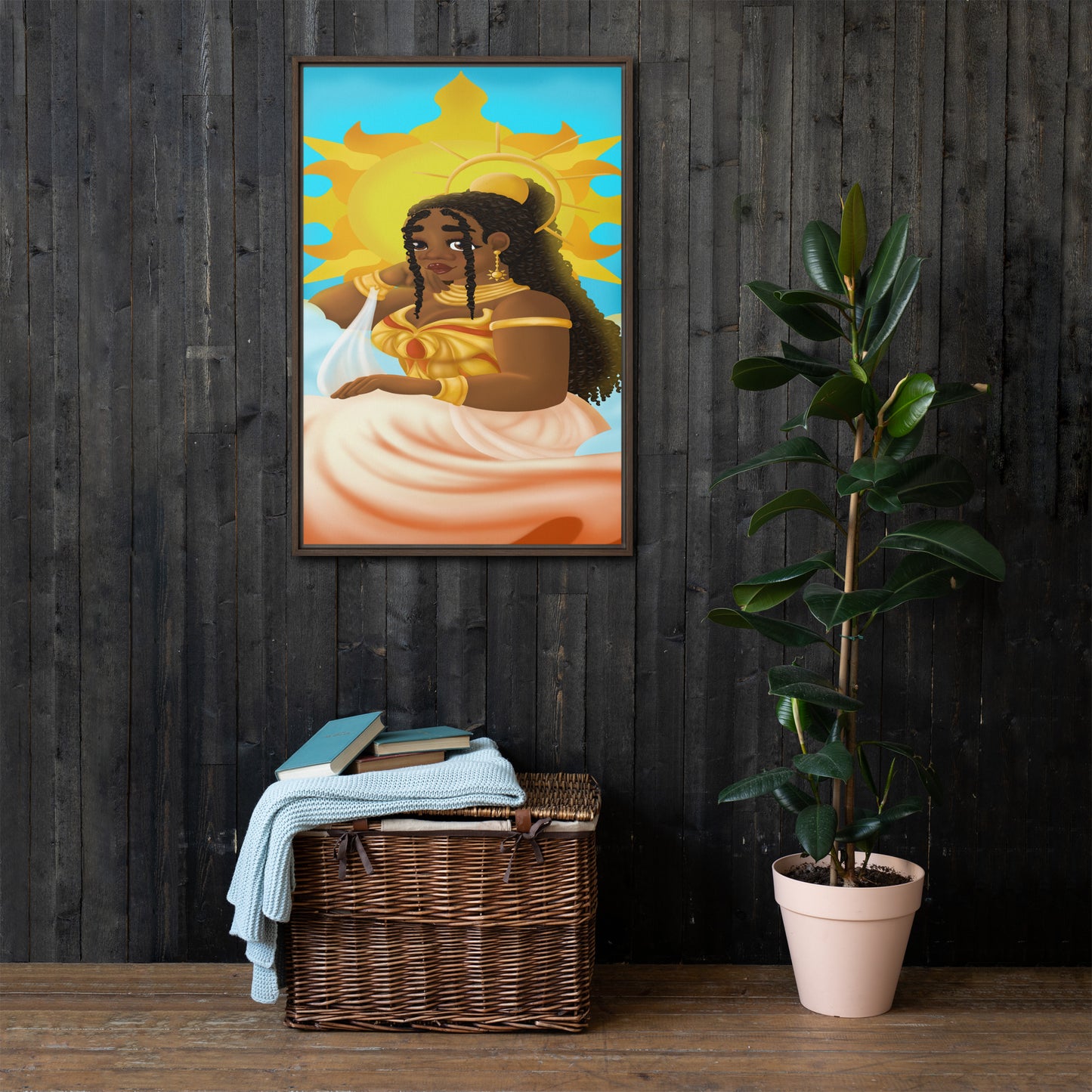 Sun Goddess Framed Canvas