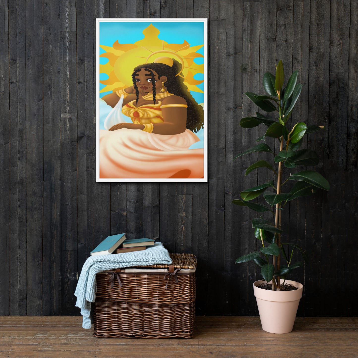 Sun Goddess Framed Canvas