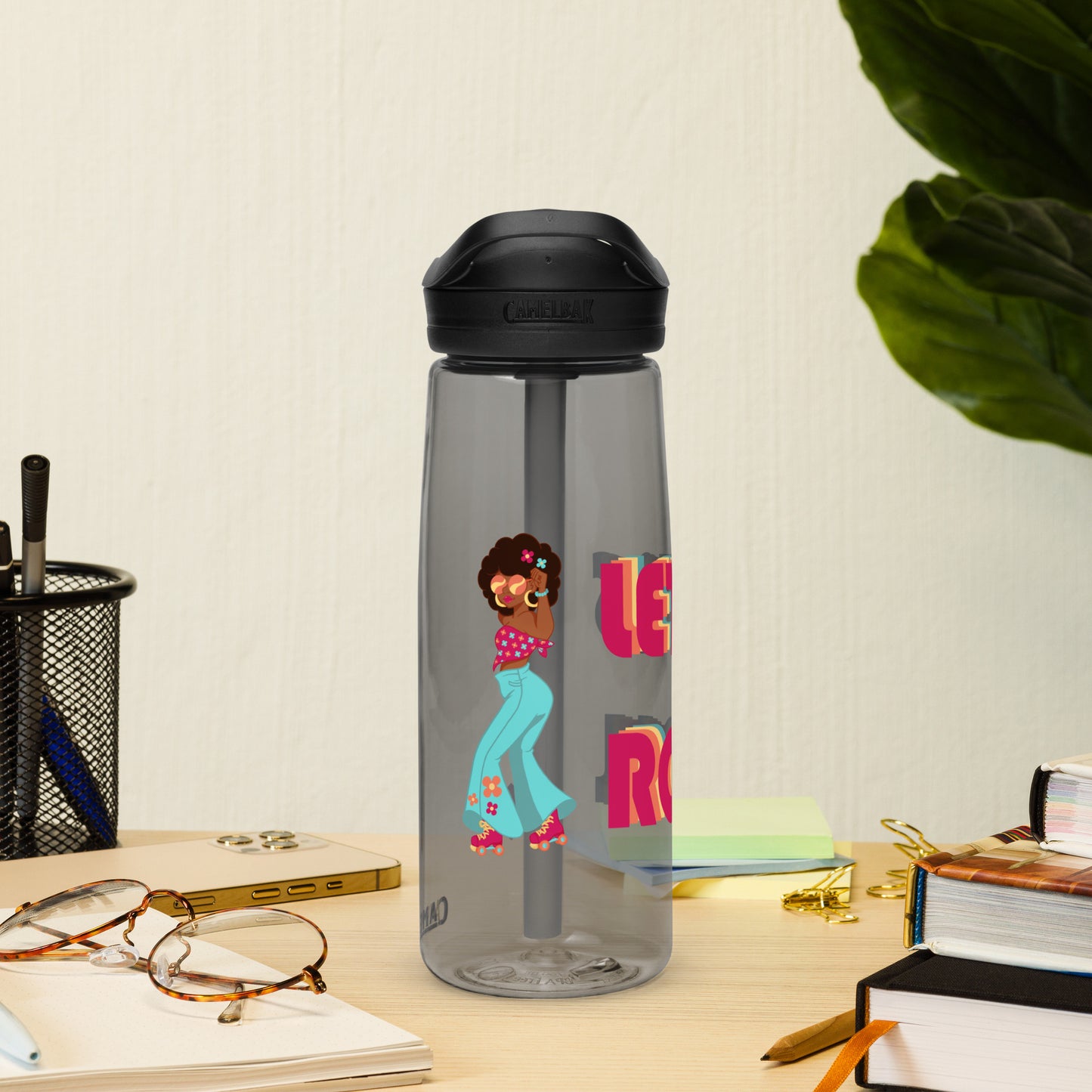 Let's Roll water bottle